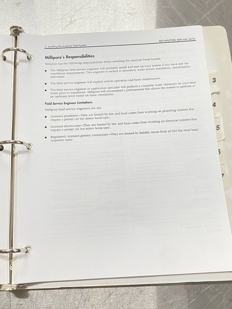 Millipore AFS 300 Analyzer Feed System With VHS - Users Guide / Manual