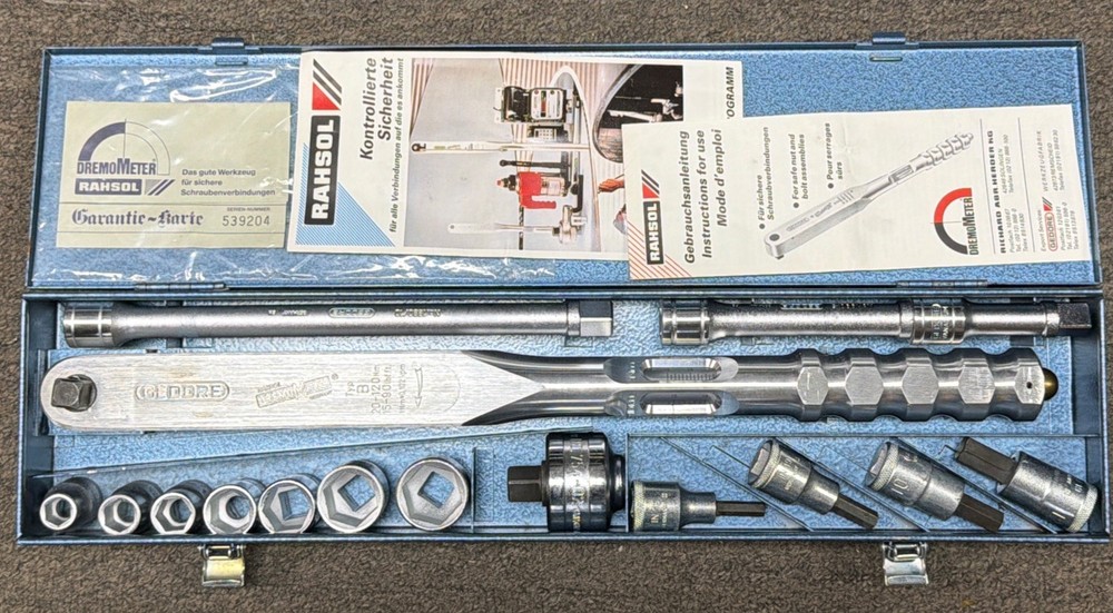 Gedore Rahsol DremoMeter Type B (8566-01) Torque Wrench & 16pc Socket Set