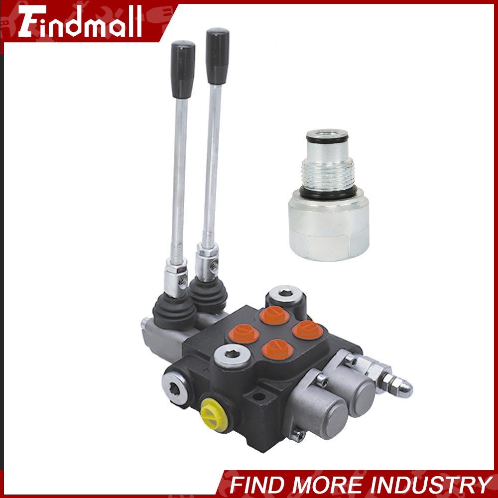 Findmall 2 Spool Hydraulic Control Valve Double Acting 13 GPM +Conversion Plug