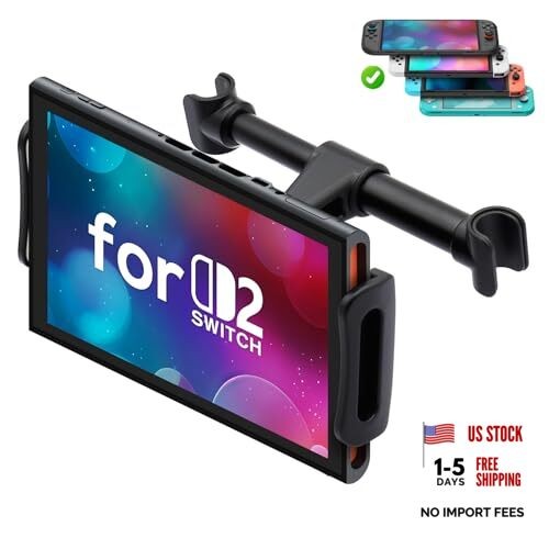 Car Headrest Mount Compatible with Switch 2 Model 2025/ Swith Black