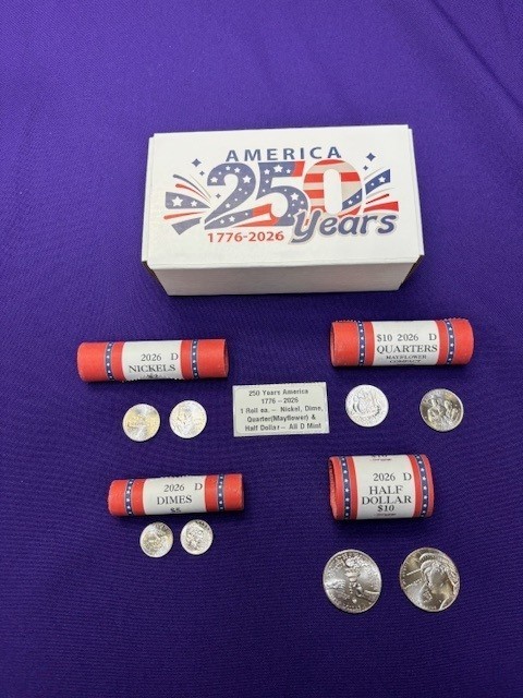 SPECIAL EDITION - 250 Years 2026 Collection of American Coin Rolls Denver Mint -