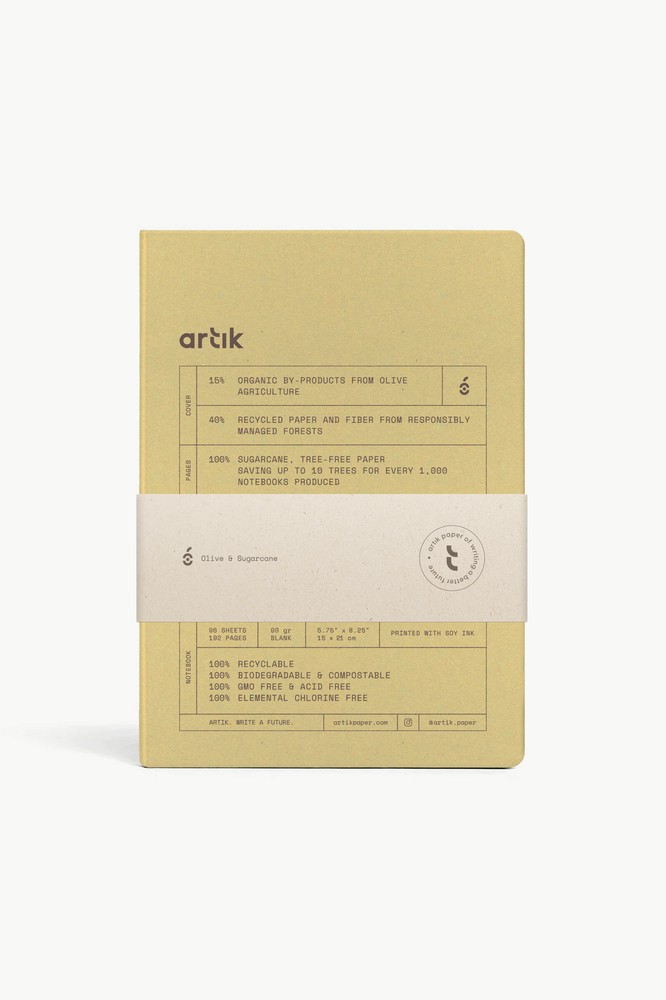 Artik A5 Notebook in Olive - Plain - NEW