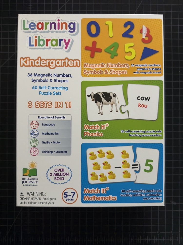NEW SEALED Kindergarten Learning Library 3 Sets in 1, 4+ Educational FREE SHIP