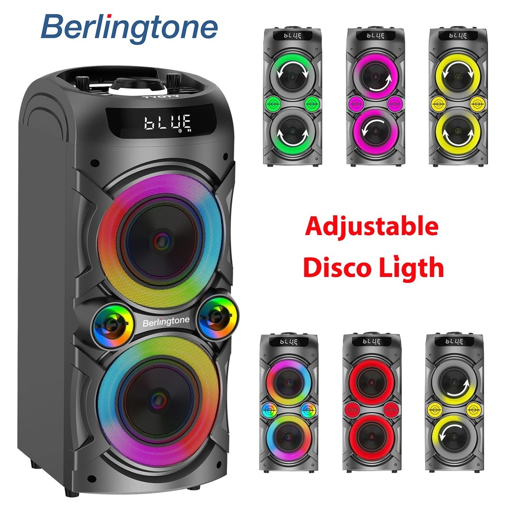 Berlingtone BR-37K, Bluetooth Speaker, Karaoke function with 2 VHF Wireless Mic