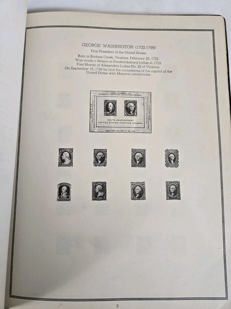 Vintage 1952 Unused Masonic Stamp Album