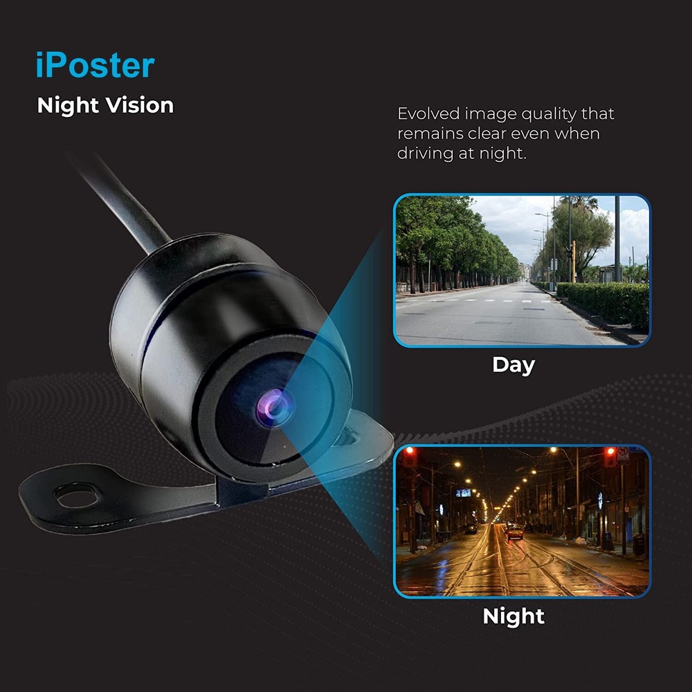 Car Backup Camera Front/Rear View Hang/Flush Mount Two Way Installation Reverse