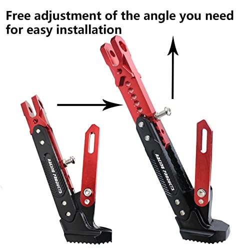 Universal Motorcycle Kickstand Adjustable Foot Side Support Parking Red