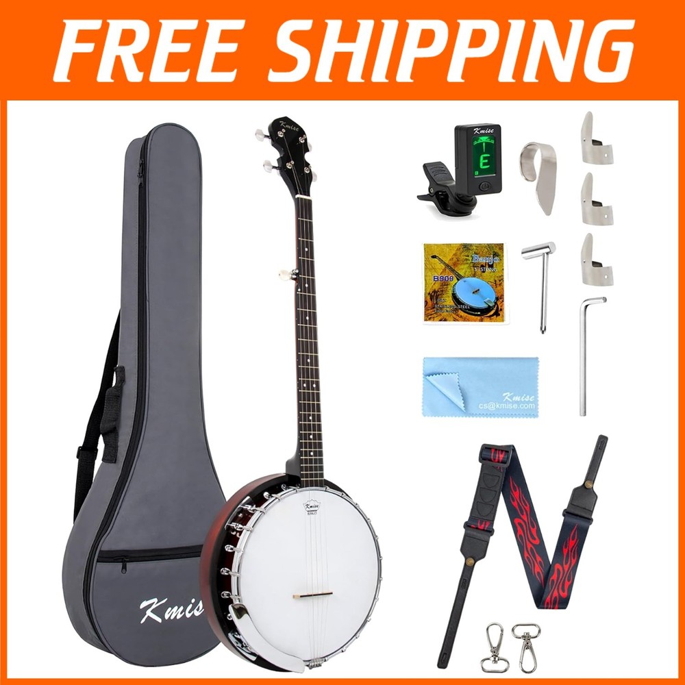 Professional 5 String Resonator Banjo with Sapele Back & Complete Starter Kit