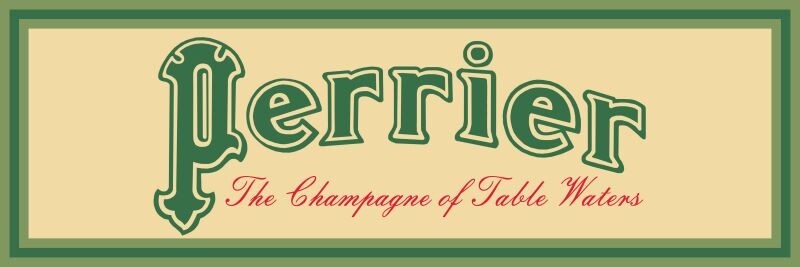 1934 Style Perrier Water Metal Sign, New 6x18 Wall Decor