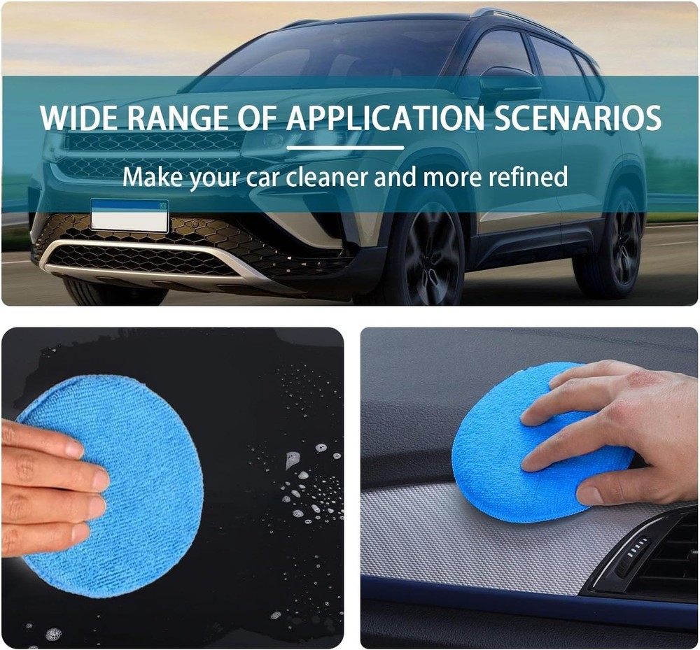 Multi-Purpose Microfiber Applicator Pads - 4 Pack Ideal for Waxing & Dusting