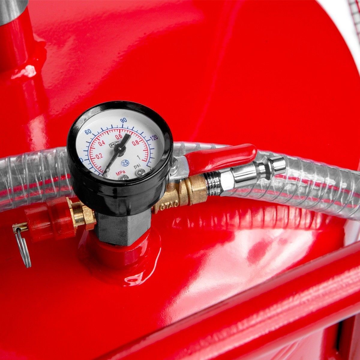 XtremepowerUS Oil Drain Container 20 Gallon Tank Air Operated Drainer Pan, Red