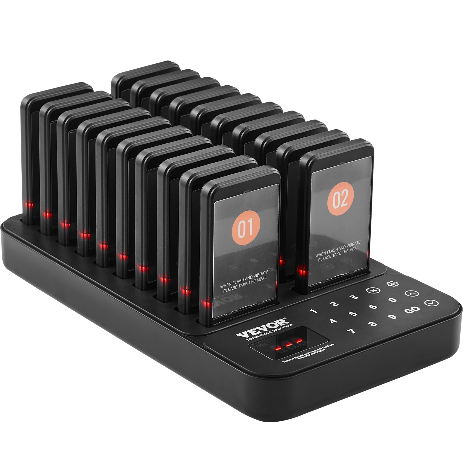 VEVOR Restaurant Wireless Pager System 20 Call Coasters Guest Queuing Calling