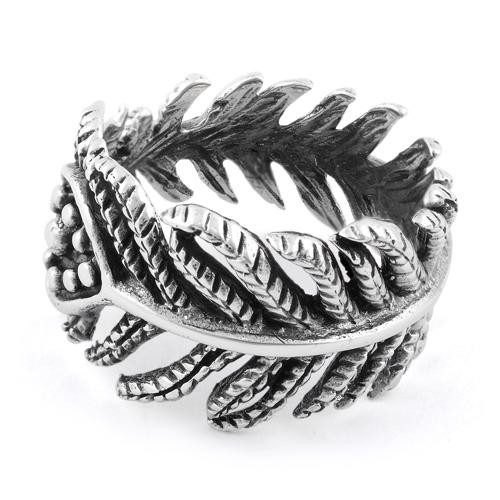 925 Sterling Silver Evil Eye Leaves Ring