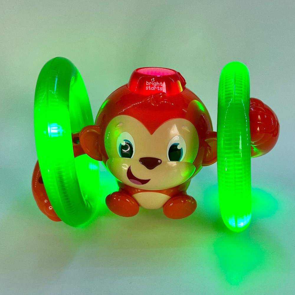 Bright Starts Roll & Glow MONKEY Interactive Musical LightUp Rolling Toy Kids II