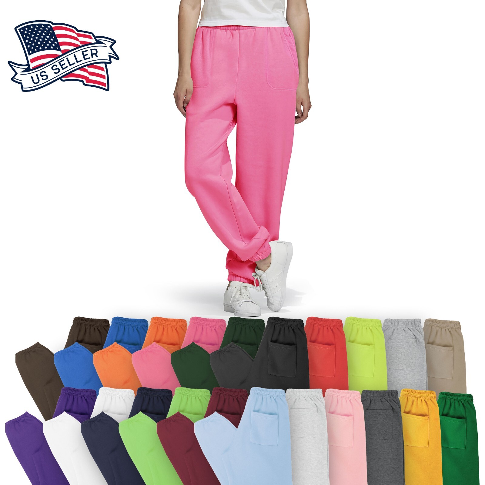 Women Lightweight Oversized Fit Lounge Jogger Sweatpants with Pocket