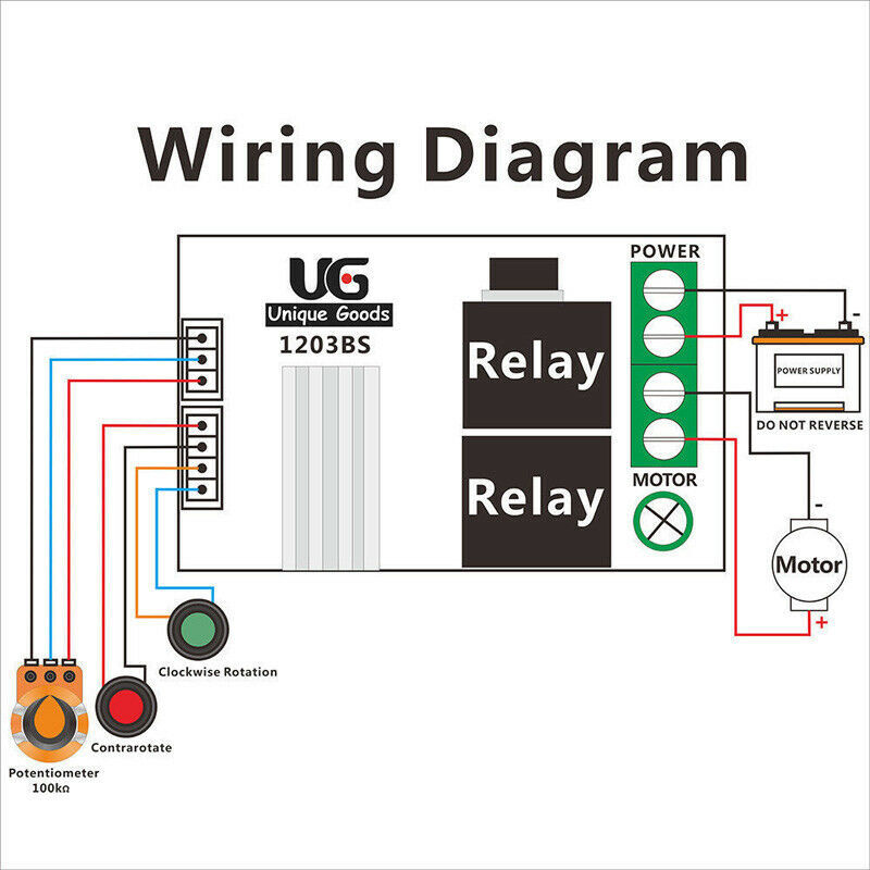 DC 6V 9V 12V 24V Motor Speed Controller Forward Stop Backward Reversible Switch