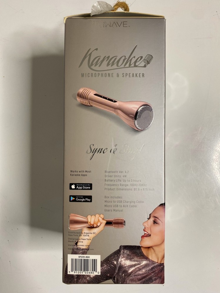 IWAVE Karaoke Microphone & Speaker Bluetooth Wireless Rechargeable Sync & Sing