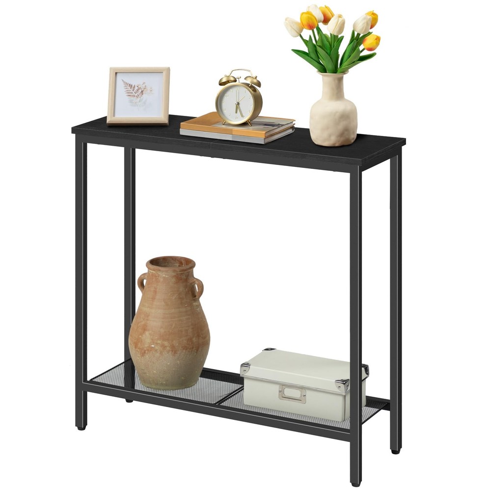 29.5" Narrow Console Table, Small Entryway Table with Shelf, 2 Tier Thin Sofa...