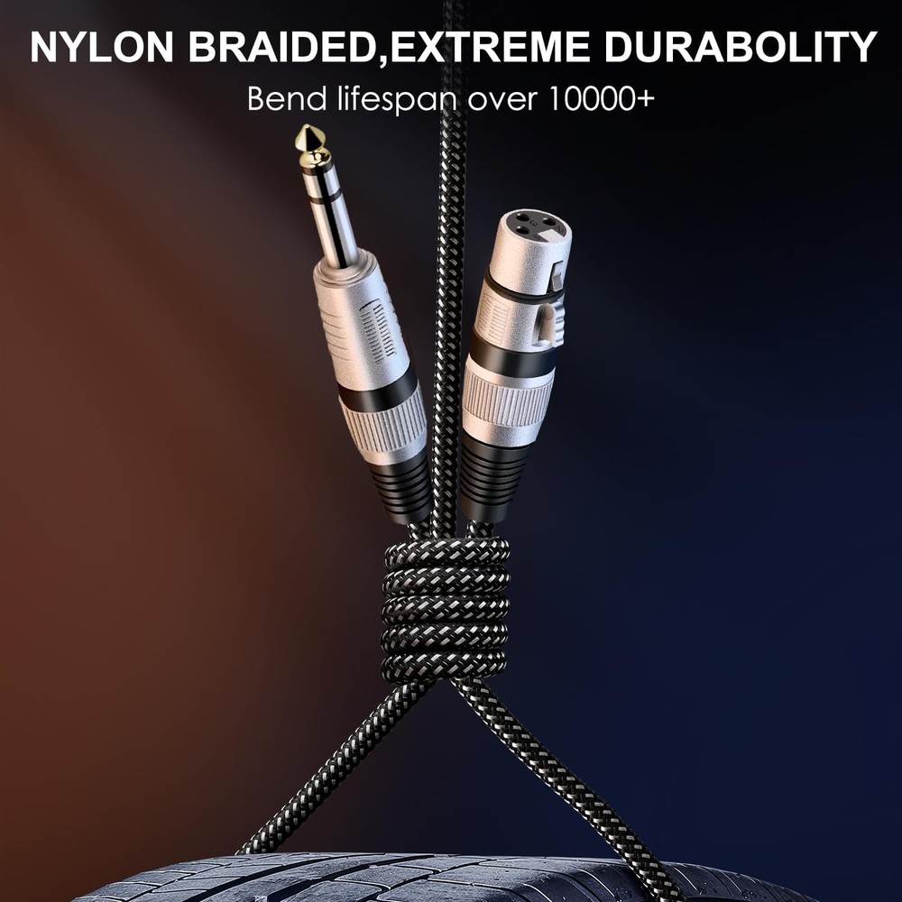 Balanced XLR to 1/4 Cable 50ft Nylon Braided