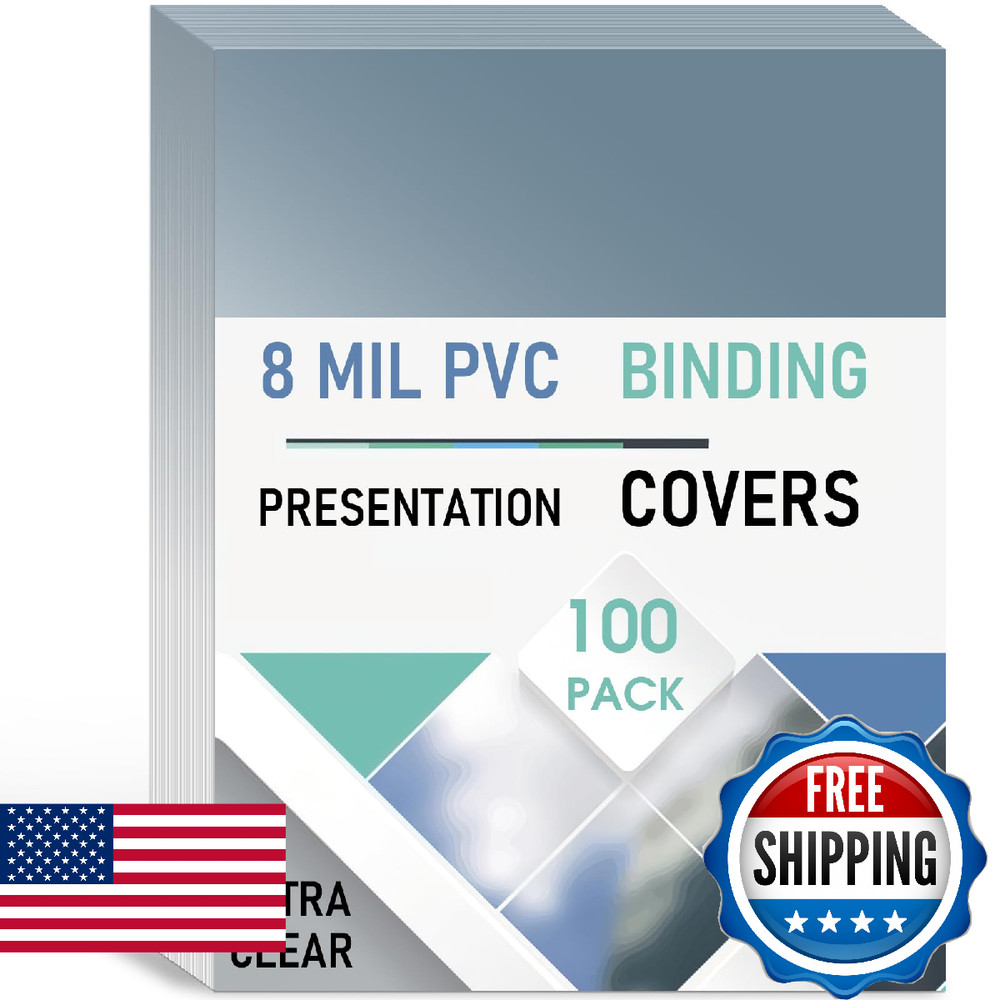 8 Mil PVC Binding Presentation Covers, COIDEA Clear Report Covers for Binding, B