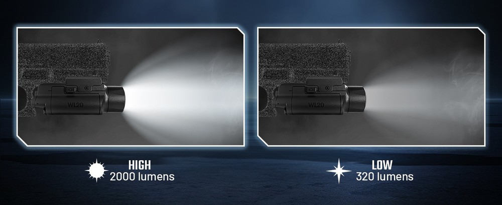 AIMWIN WL20 Weapon Light 2000 Lumen 451 Yards Long Range with Strobe Mode