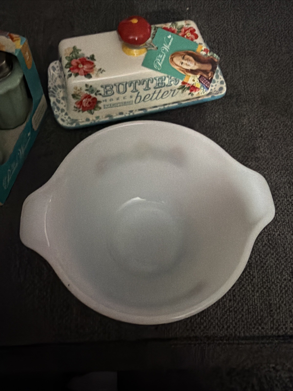 VINTAGE JADEITE HONEYCOMB MIXING BOWL 9”, Fire King Bowl, Butter Dish, Jade S&P