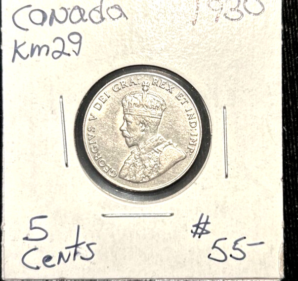 Canada 1930 five cents Km 29 AU (1)