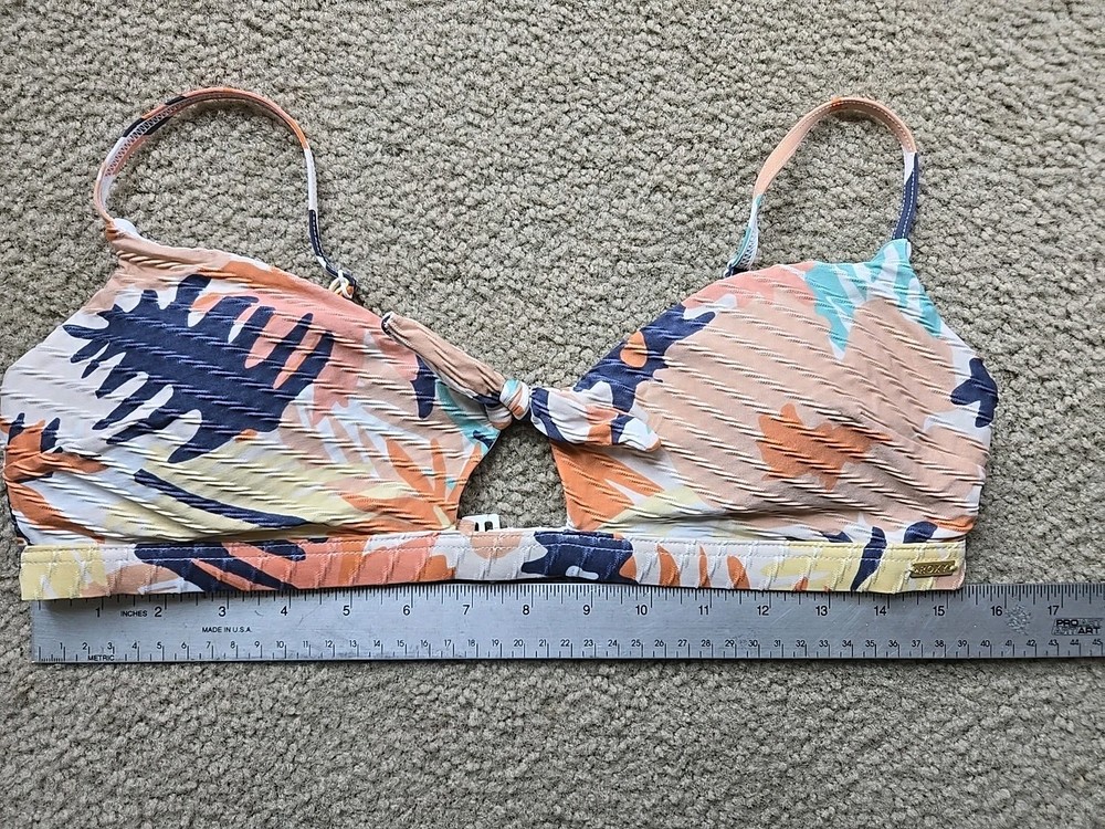 Roxy String Bikini Swim Bathing Suit Triangle Top Tie Large Juniors