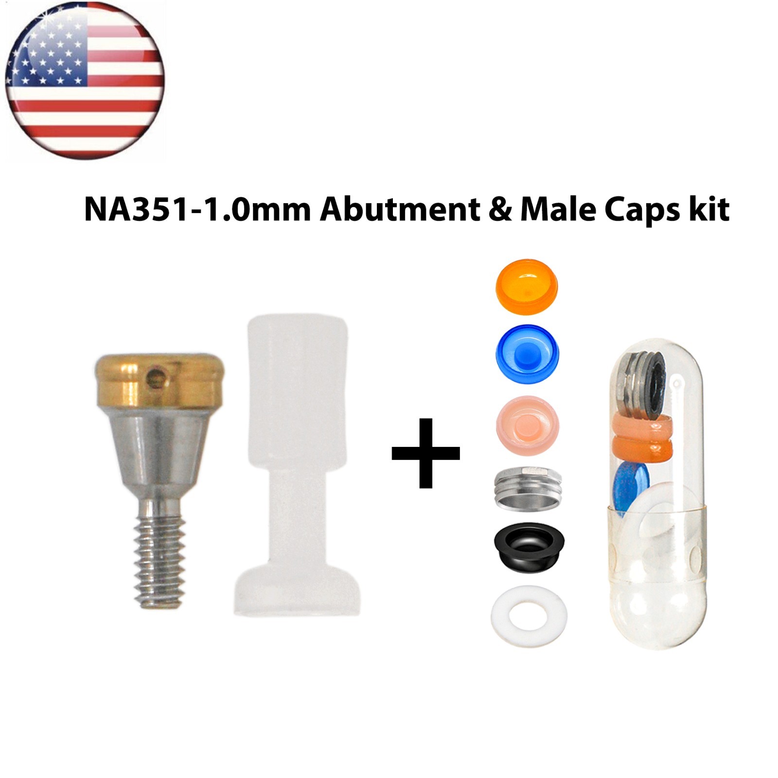 US Dental Locator Abutment NP/RP 1-5mm & Male Cap Kits For Nobel Biocare Active