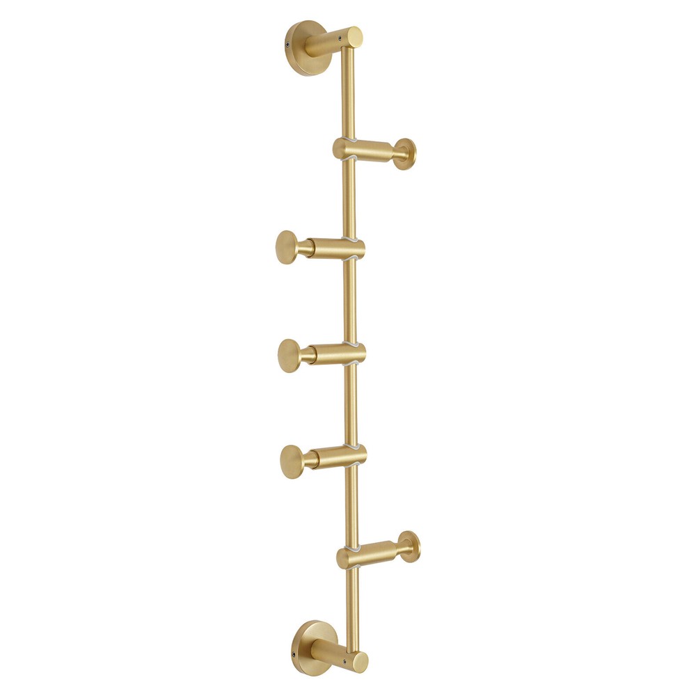 Coat Rack with 5 Adjustable Hooks Wall Mounted Vertical Coat Hat Umbrella Hanger