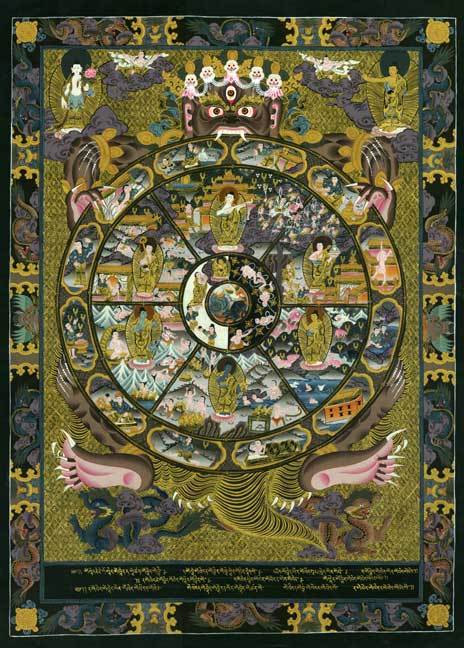 Wheel Of Life 30x44 Tibetan Mandala Print Asian Art Buddah Buddhism Buddhist