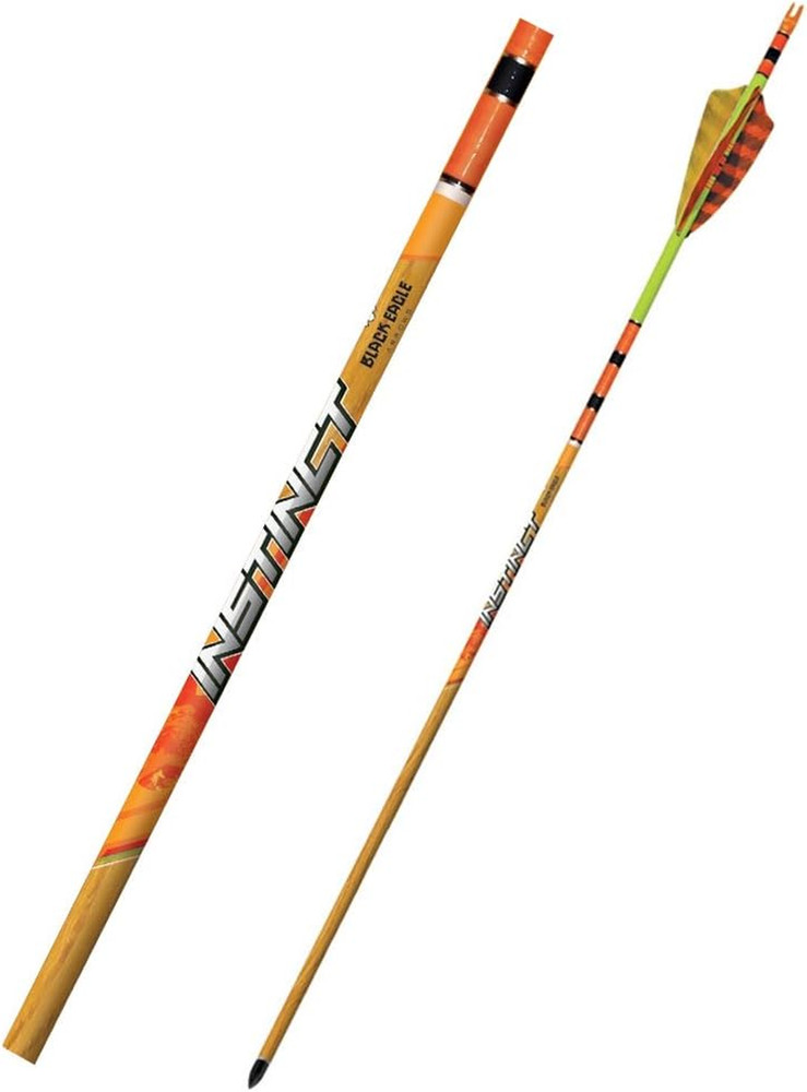 Black Eagle Instinct Micro-Diameter Traditional Crested Fletched Arrows - 6 Pack