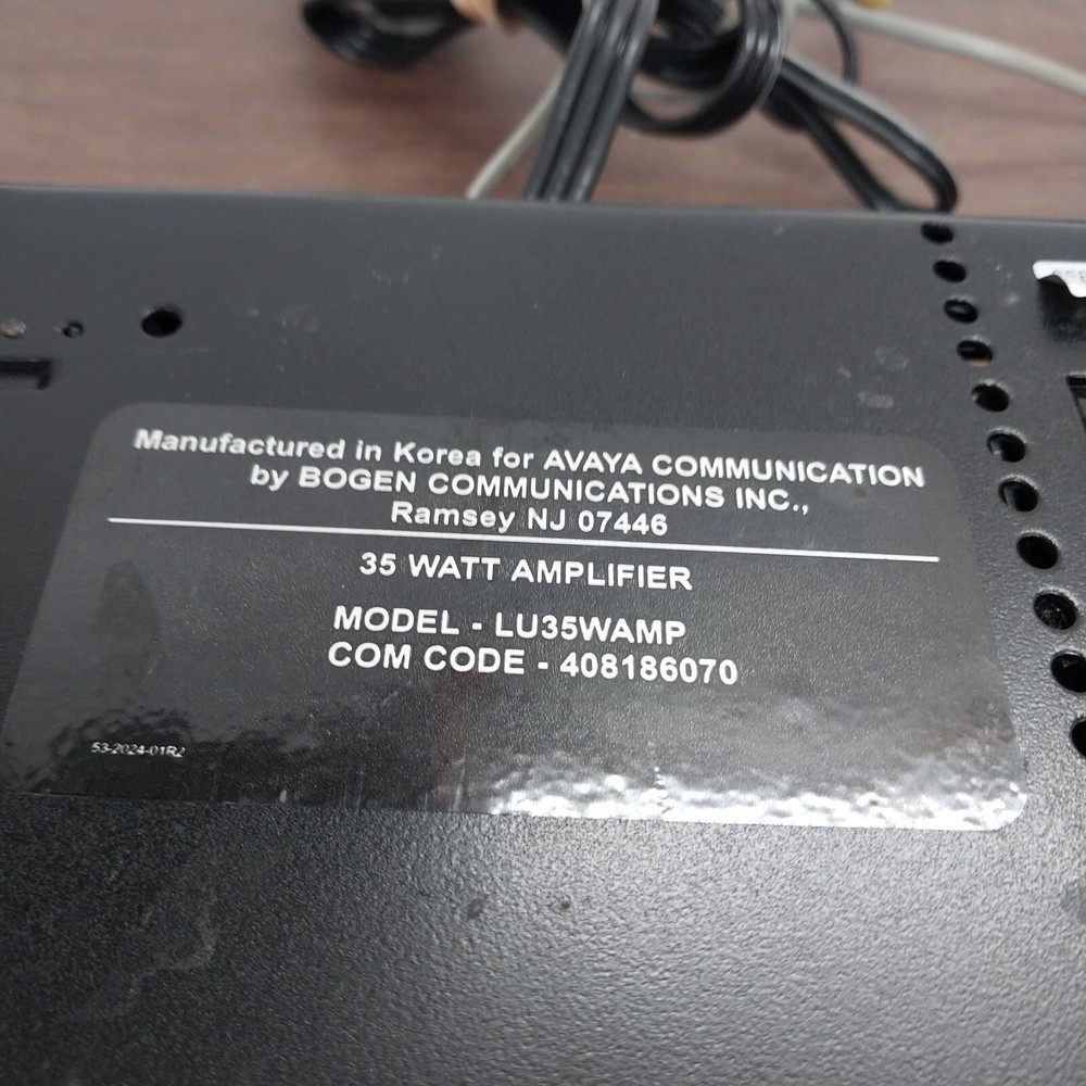 Bogen Avaya Paging 35 Watt Amplifier LU35WAMP *UNTESTED* READ