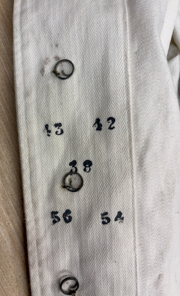 LUFTWAFFE HBT TRAINING UNIFORM, JACKET & TROUSERS. + BRACES, MAKER & DATE 1944