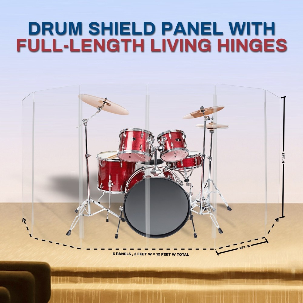 DS5 Drum Shield/Drum Screen/Drum Shield Panels with Full Legth Plastic Hinges