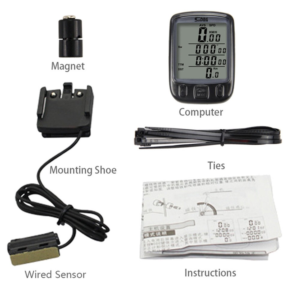 SunDing Waterproof Digital Computer Bicycle Bike Backlight Speedometer Odometer