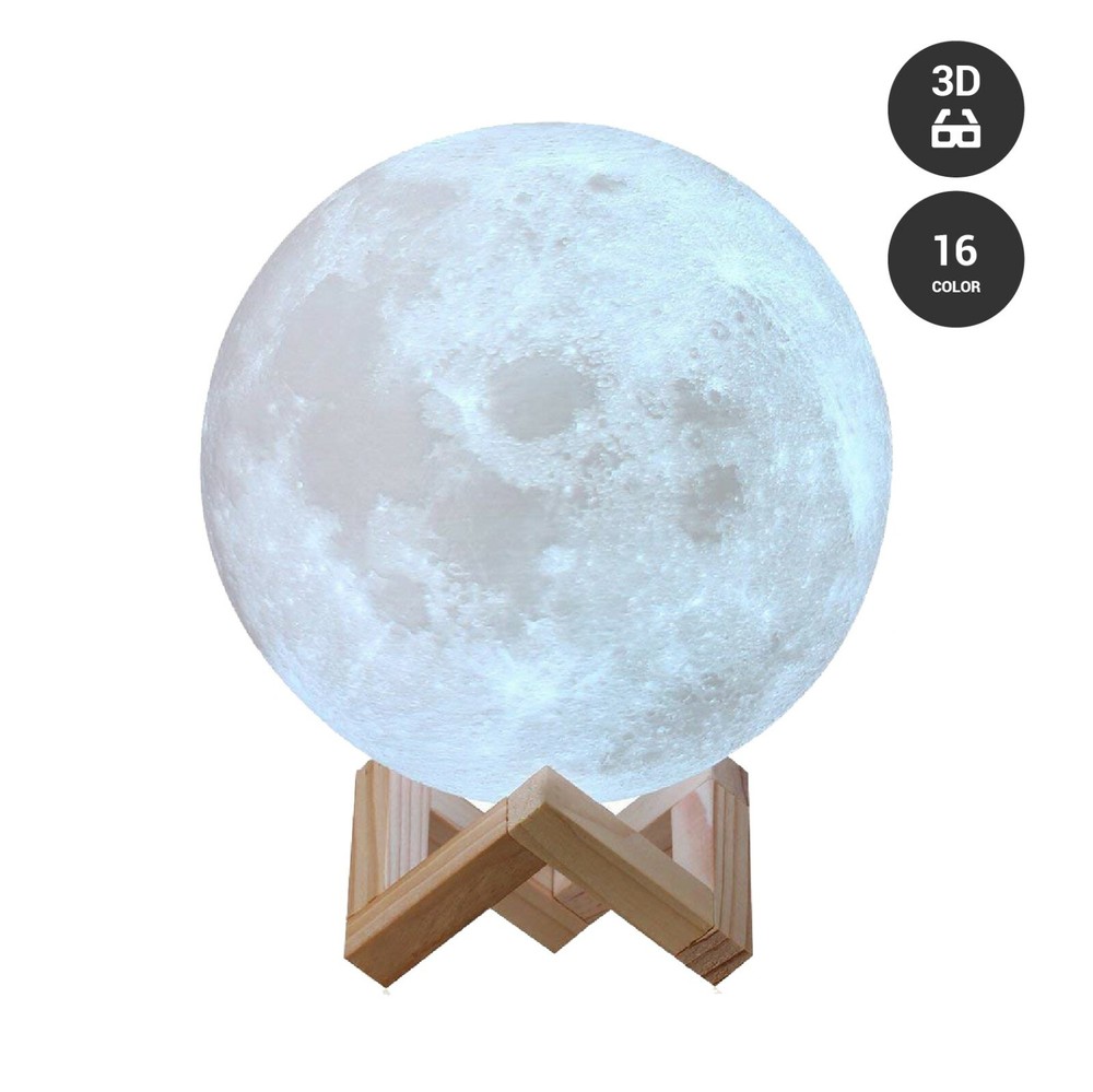3D Moon Night Light Table Lamp USB Charging Touch Control Home Decor Gift 15cm