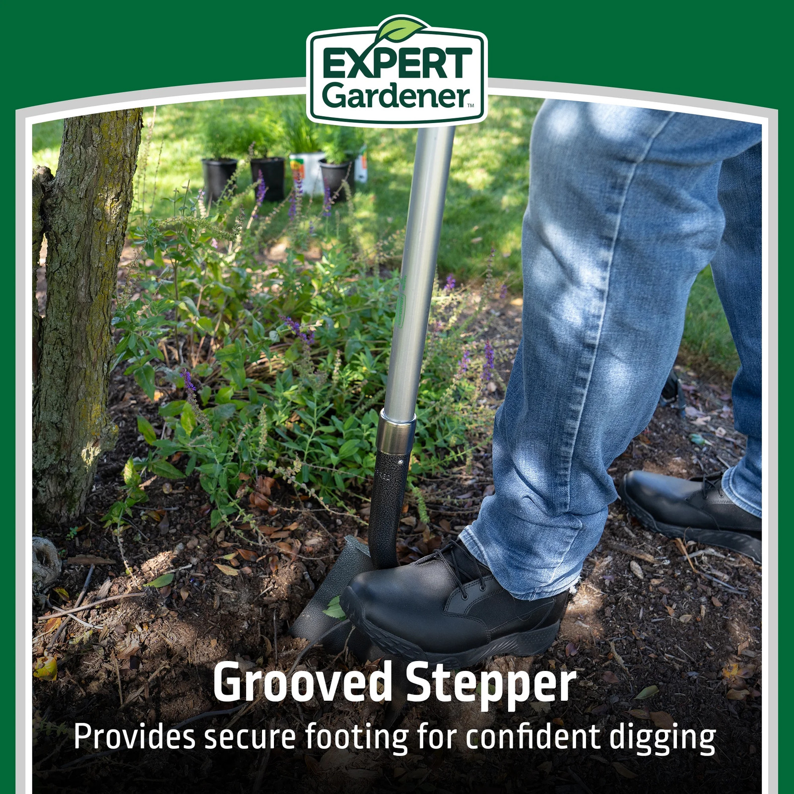 Expert Gard/ner Fiberglass Long Handle Digging Shovel with Comfort End Grip