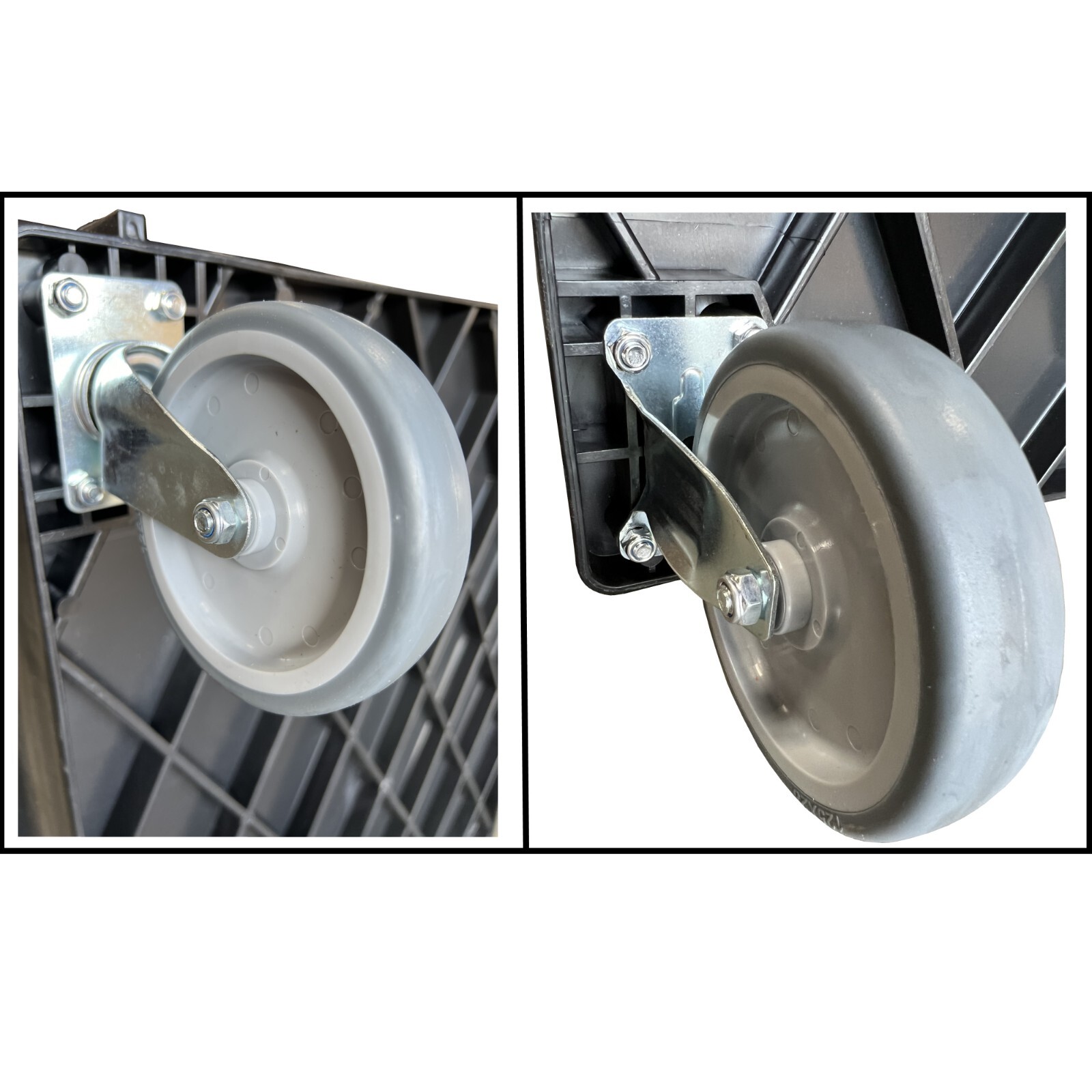 Plastic Utility Cart, 45-1/2" L x 25-1/2" W with Handle 2 Shelves, 550lb Cap