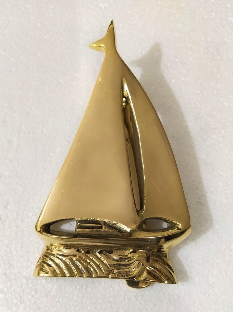 Brass Sailing Boat Door Knocker Ship Solid Brass 5.5 inches
