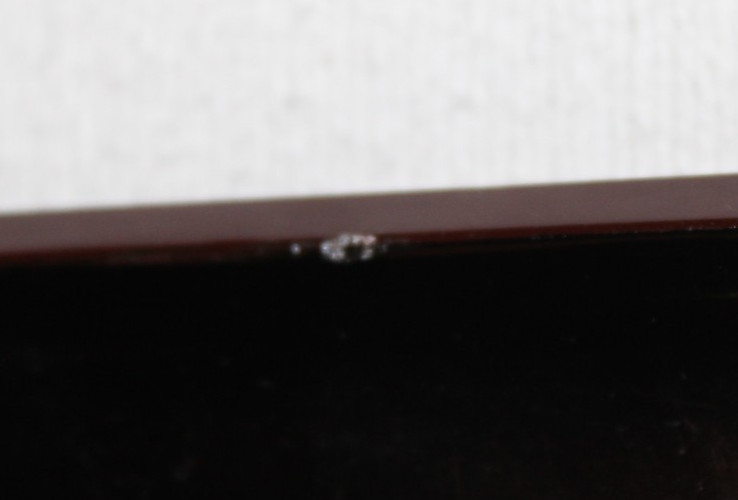 VTG black lacquer cigarette box w/ lid tortoise & the hare race MOP inlay RARE