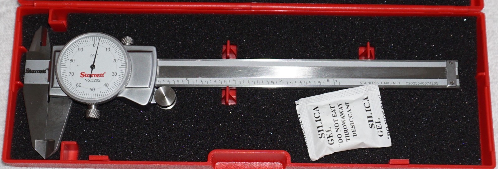 Starrett  No 3202 0-12" .001" Graduation Dial Caliper With Case NEW