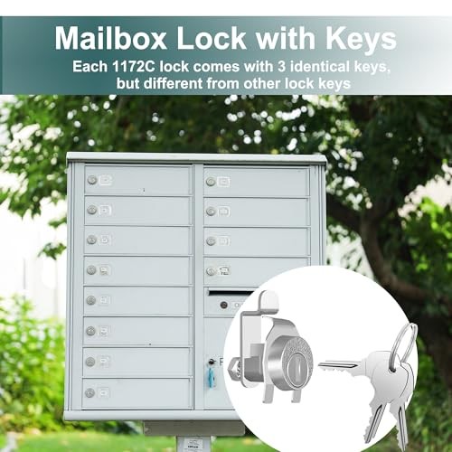 3 Pack Mailbox Locks, National L-1172C Mailbox Lock 3 Pcs Key Unique