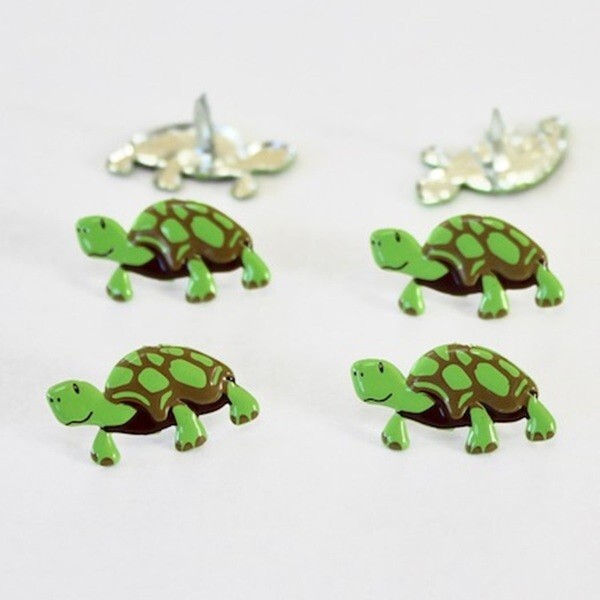 TURTLE SCRAPBOOKING DECORATIVE BRADS EYELET OUTLET 8 PCS