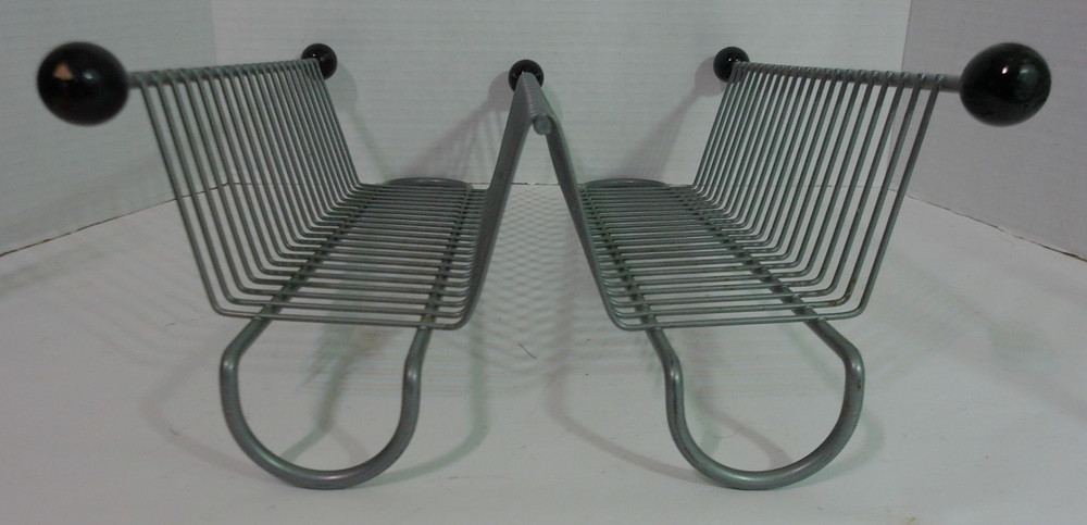 Vtg Wire CD Rack 40 Disc Silver Metal Storage Stand Desktop Tabletop Organizer