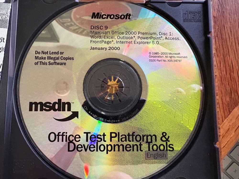 Microsoft Office Test Platform & Development Tools CDs January 2000 Disc 9-12