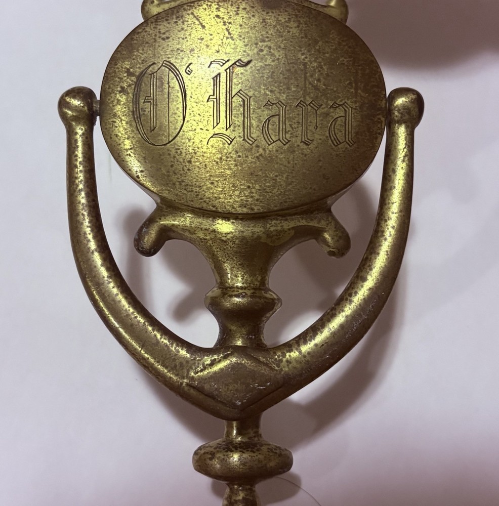 Vintage Things Remembered Solid Brass Door Knocker Engraved “O’hara” Decor X