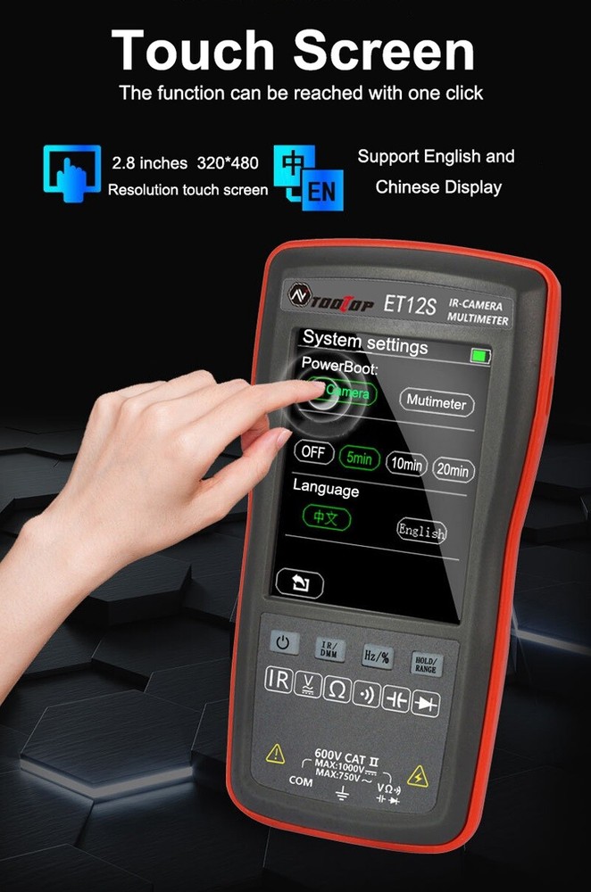 Thermal Imager Multimeter 2 In1 24*32 Digital Touch Screen Voltmeter USB Interf