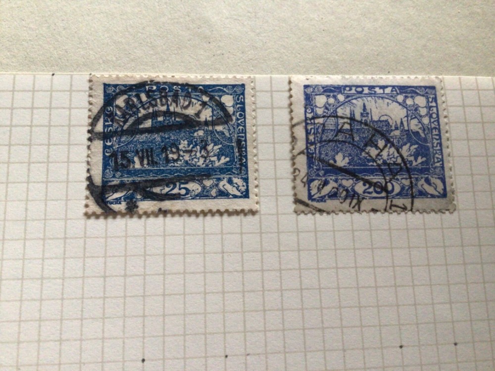 Czechoslovakia stamps on folded page A11781