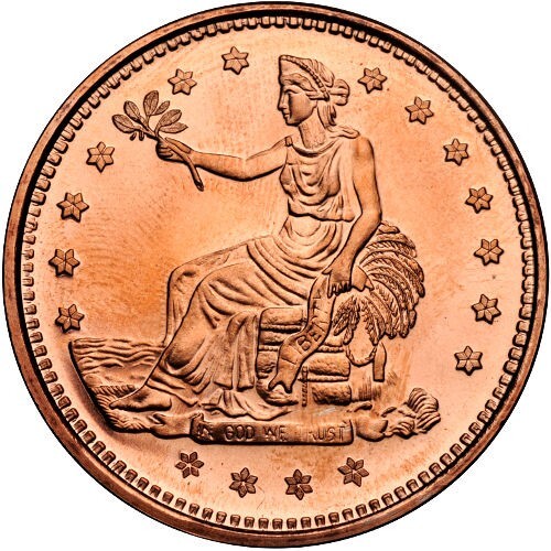 1 oz Copper Round - Trade Dollar